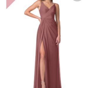 Azazie Evalin dress Desert Rose